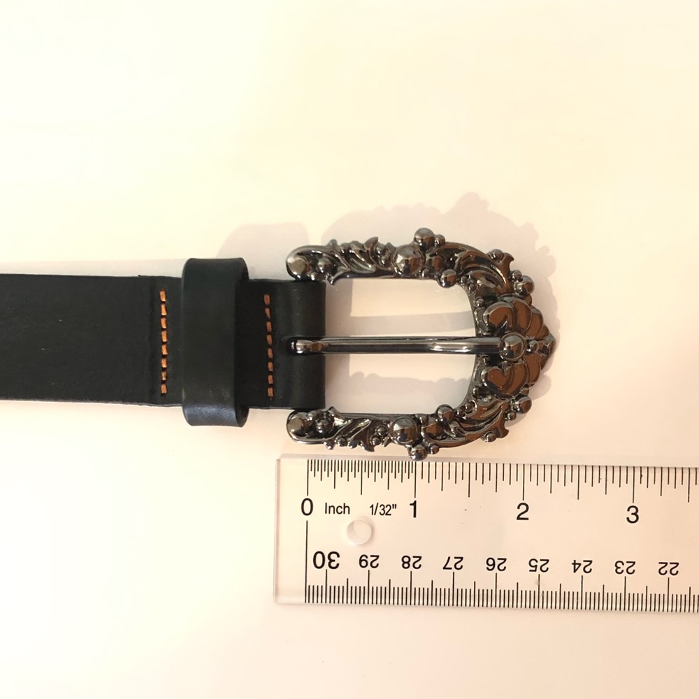 NWT Hugo Boss Orange Gunmetal Baroque Buckle belt - Picture 6 of 10